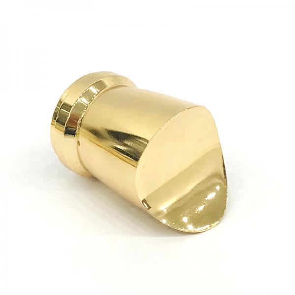 Quality Creative Zinc Alloy Gold Plating Cylinder Shape Metal Zamac Perfume Bottle Cap for sale