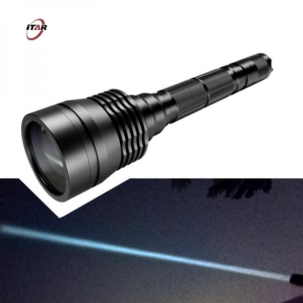 Quality Black LEP White Laser 3KM Thrower Tactical Flashlight IP67 Waterproof 14.5W 700 Lumens Without Batteries for sale