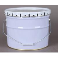China 3 Gallon Short White Open Head Steel Pail With Lid And Handle for sale