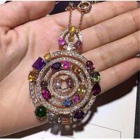 China Luxury jewe factory necklace 18k gold white gold yellow gold rose gold gem diamond  necklace factory