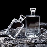 China Glass 100ml 200ml Vodka Fruit Wine Rum Gin Whiskey 375 ml Bottle for Cosmetic Packing for sale