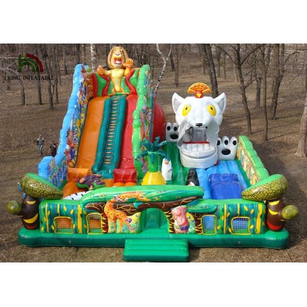 Quality Children Jungle Theme Inflatable Amusement Park With 2 Years Warranty for sale
