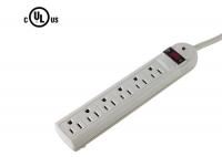 China Durable 6 Way Outlet 3 Prong Power Strip , Multi Plug Power Strip PC / ABS Material factory