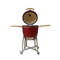 china Red Color Ceramic Kamado Grill 22 Inch Outdoor Charcoal Heat Resistant Mullite