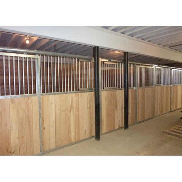 Quality 10x10m / 12x12m Steel Horse Stalls , Open Equine Stall Fronts With Wooden Kits for sale