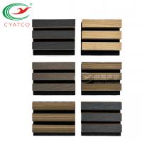 China 12mm MDF Thick Wood Grille Wall Panels Interior Decoration Wood Polyester Fiber Composite 3D Panel factory