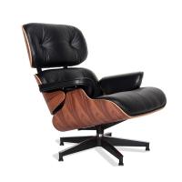 China Home Office Furniture Wooden Chair Living Room Leather Lounge Chair with Ottoman factory