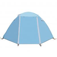 China PU2000mm Wind And Rain Proof Outdoor Camping Tents 190T Polyester Blue factory