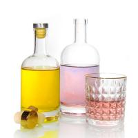 Quality 375ml Custom Glass Liquor Bottles Flask Clear For Alcoholic Spirits for sale