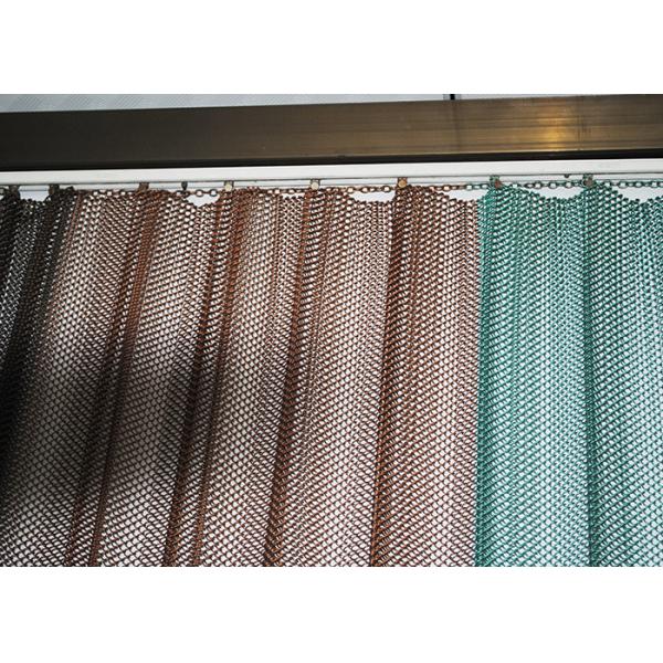 Quality Architectural 3mm Aperture Cascade Coil Drapery Aluminum Decorative Mesh Curtain For Ceiling for sale