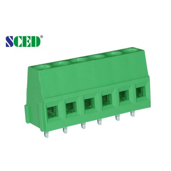 Quality 5.0mm 300V 10A PCB Terminal Block with Right angle wire inlet , 2 Poles - 24 for sale