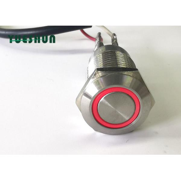 Quality Momentary 12mm Push Button Switch LED Illuminated 12V 24V Red Blue Color for sale