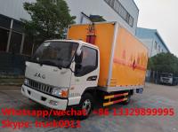China JAC 4*2 LHD 5tons domestic gas canister transported van truck for sale, best price JAC inflammable gas transport vehicle factory