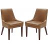 China Rivet Modern Leather Dining Chairs , Welt Trimmed Leather And Metal Dining Chairs 35 