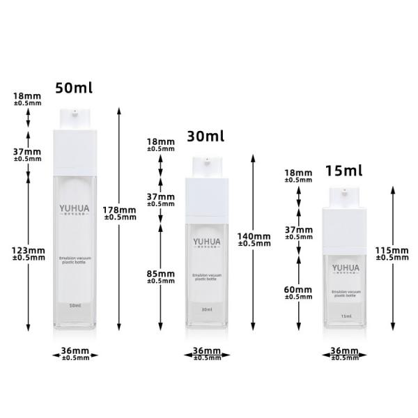 Quality PET Plastic Round Double Wall Bottle Transparent 15ml 30ml 50ml With Pump for sale