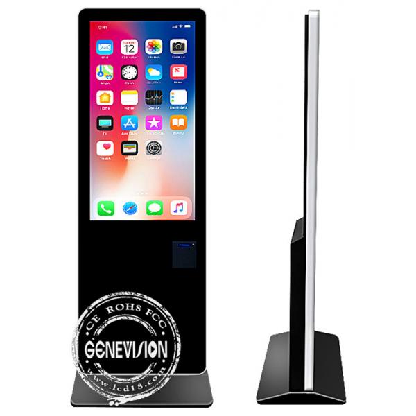 Quality 43 Inch Floor Stand Wifi Lcd Digital Signage Player With 80mm Terminal Printer for sale