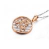 China New Design 18K Rose Gold White Gold Two Tone  Round Charm Necklace  (GDN006) factory
