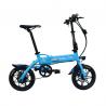 China Blue Small Light Foldable Electric Bicycle 14 Inch Aluminum Alloy factory
