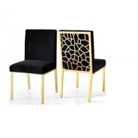 China Leisure Golden Stainless Steel Velvet covered Dining Chair upholstered factory