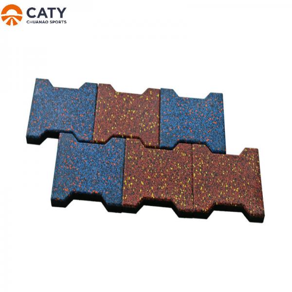 Quality Dog Bone Interlocking Rubber Pavers Tile Weatherproof For Outdoor for sale