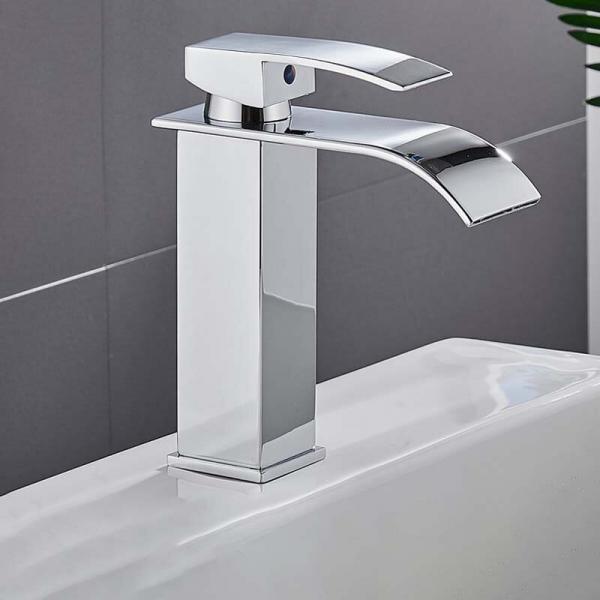 Quality Stainless Steel Waterfall Monobloc Kitchen Taps Sink Faucet Wide Mouth for sale