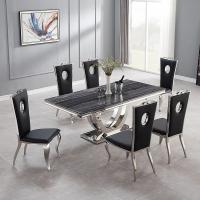 Quality 2m Length Luxury Marble Stainless Steel Dining Table OEM ODM for sale