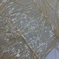 China Glittering Embroidered Fabric 100% Polyester Gold Sequin For Women Evening Dresses factory