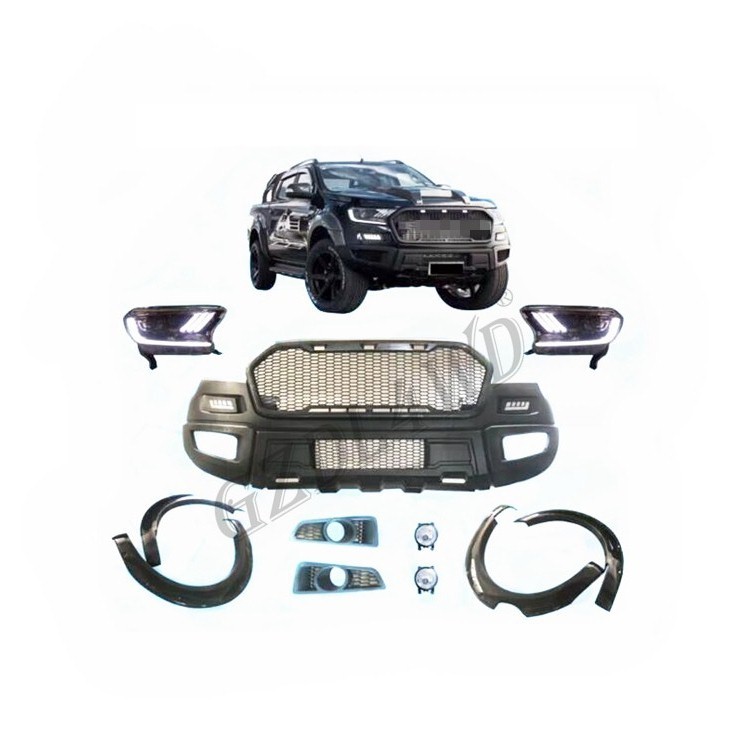 China Front Bumper Kits For Ford Ranger T7 2015 Raptor Style Body Kits Facelift Kits factory