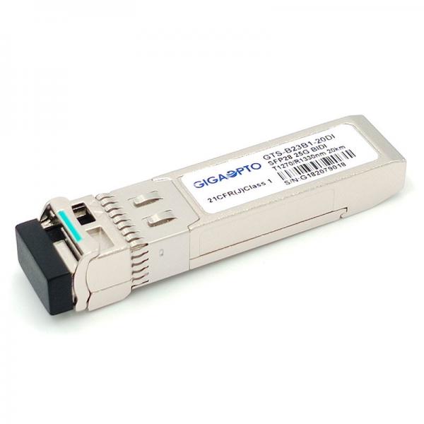 Quality BiDi ELR 25G SFP28 Transceiver Optical Module 20km LC DOM 1270nm TX 1330nm RX Industrial With Dual CDR for sale