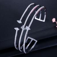 China Round Bracelets & Bangles For Women Wedding Gift Gold Silver Plated CZ Rhinestone Bangles Jewelry Bracelets factory