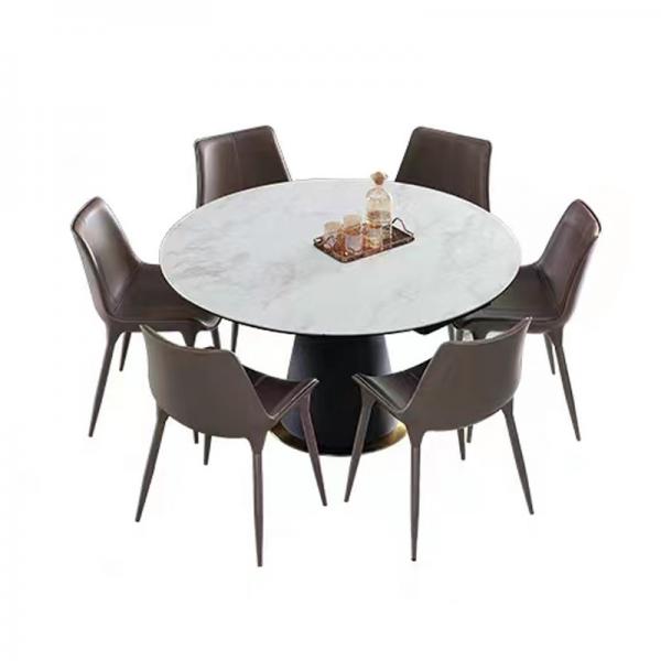 Quality Seamless White Round Glass Dining Table Contemporary Stainless Steel Base for sale