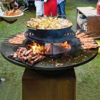 China Europe Garden Kitchens Fire Pit Barbeque Corten Steel Outdoor Charcoal Bbq Grill factory