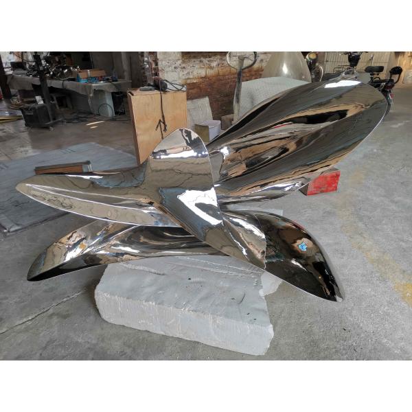 Quality Abstract Seed Stainless Steel Sculpture Overlapping Outdoor Garden Statuary for sale