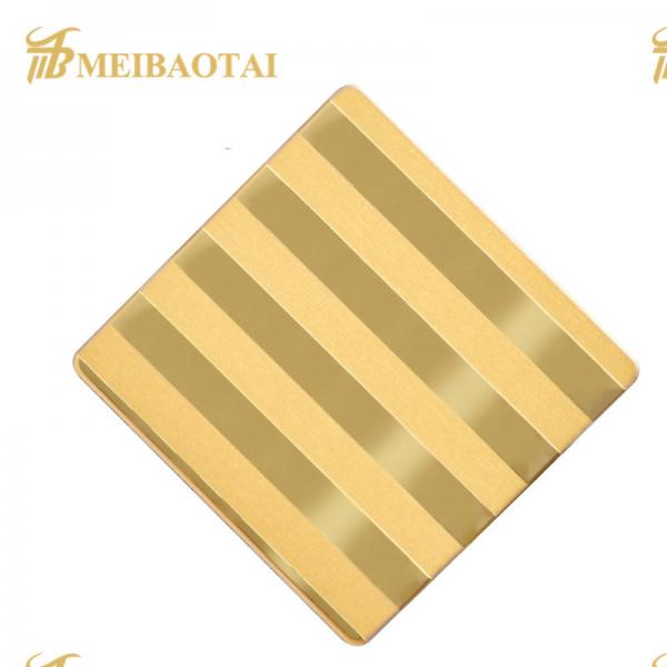 Quality PVD Golden Mirror Stainless Steel Sheet 304 1.15mm Thickness 200HV Hardness for sale
