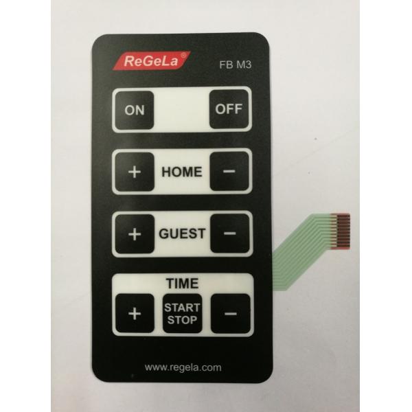 Quality Flatten Tactile Membrane Switch Panel With Silk Screen Print / Nine Keys for sale