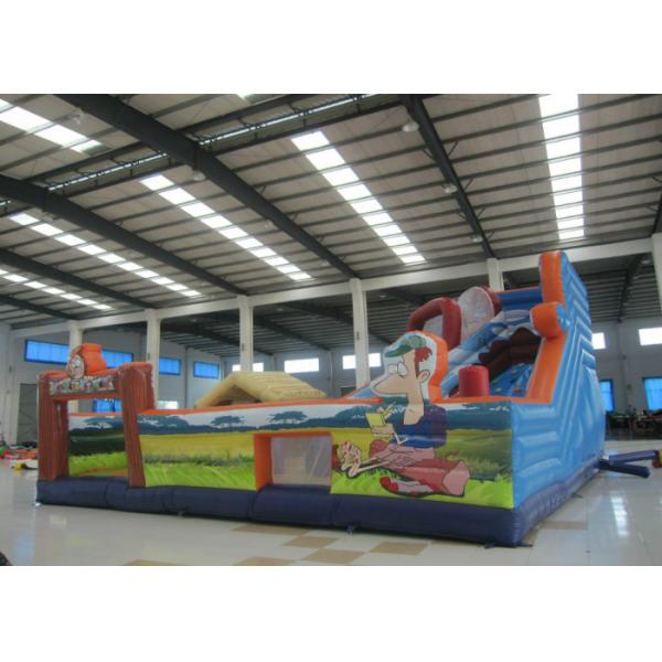Quality Colourful Digital Printing Toddler Bounce House , Geological Park Bounce Round Bounce House for sale