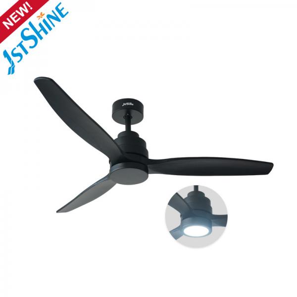 Quality Remote Control 220V 50HZ 5 Speed LED Ceiling Fan With 3 Wood Blades for sale