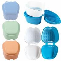 China Clean Care Denture Cleaner Brush And Retainer Holder Box Denture Bath Case Cup factory