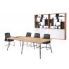 China 240cm Melamine Conference Table ,  Office Meeting Table With Six Metal Legs factory