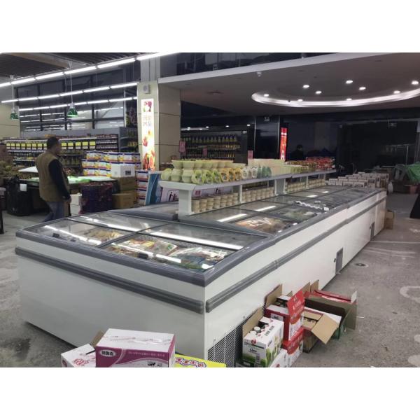 Quality Auto Defrost Supermarket Island Freezer For Frozen Food Top Open Freezer for sale