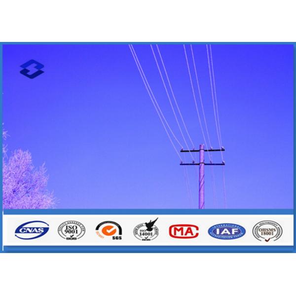 Quality 6M - 20M Power Line Electric Distribution metal power pole galvanized steel tube pole for sale