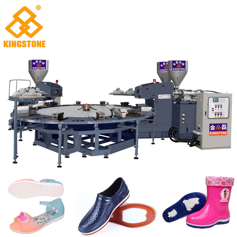 Quality Rotary Type 1/2 Color PVC Jelly Slippers Sandals Injection Molding Machine With for sale