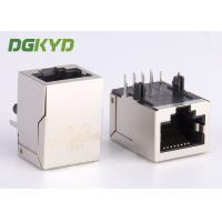China Customized 10/100base - T RJ45 Modular Connector With Transformer 1 X 1 Tab Down factory
