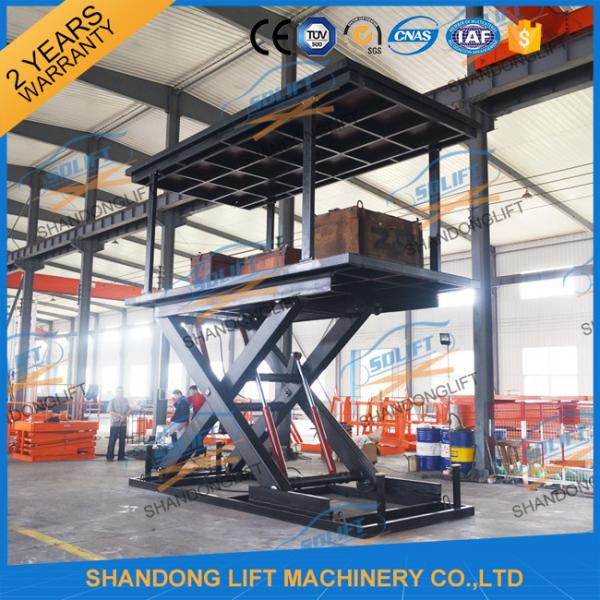 Quality 5T 3M Double Layer Hydraulic Scissor Car Lift For Villa Garage 2 Cars Parking Lift for sale