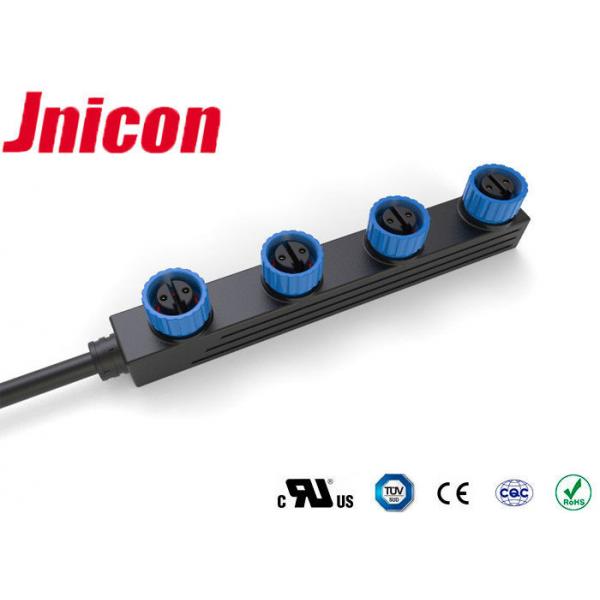Quality Jnicon LED Waterproof Power Connector , Waterproof M15 Connector 4 Way Parallel for sale