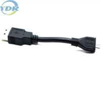 China USB A To Micro USB Charging Data Cable 10cm UL2725 24AWG Black Color factory