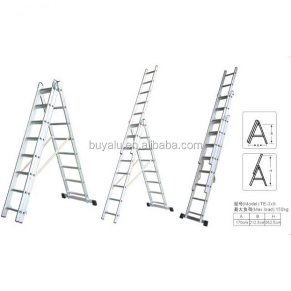 Quality Natural Silver Anodized Aluminum Materrial Ladders Household Step Ladder for sale