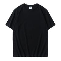 China Fashionable Plain Organic Cotton T Shirts Anti Pilling Plain Black Cotton Shirt factory
