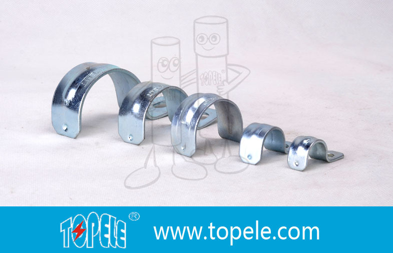 China Galvanized 1 Inch EMT Conduit Fittings , One Hole EMT Conduit Strap factory