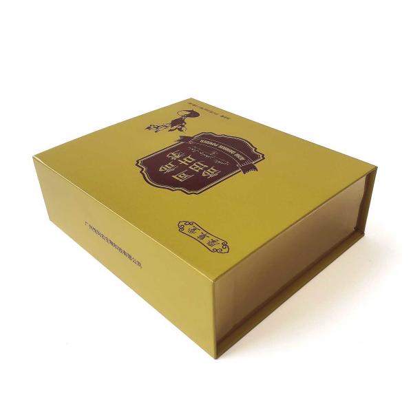 Quality Custom Printed Magnetic Gift Box Branded Product Box Metalic Golden Paper for sale